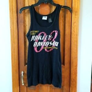 Women's Genuine Harley-Davidson black rhinestone tank size large